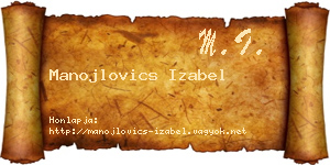 Manojlovics Izabel névjegykártya